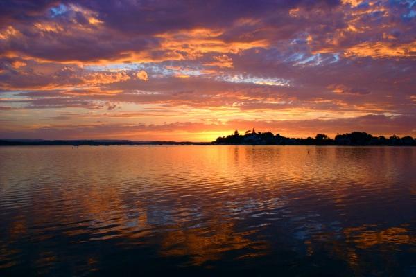 Zdjęcie z Nowej Zelandii - Zachod slonca nad Lake Taupo