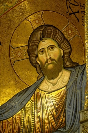 Zdjęcie z Włoch - Chrystus Pantokrator patrzy na nas przeszywająco z absydy głównej