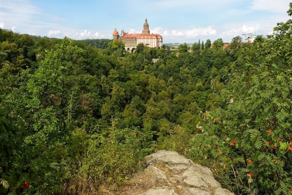 Zdjęcie z Polski - wspaniały Książ z punktu widokowego 