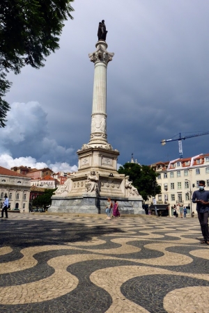 Zdjęcie z Portugalii - przy Placu Rossio - z pomnikiem króla Piotra IV